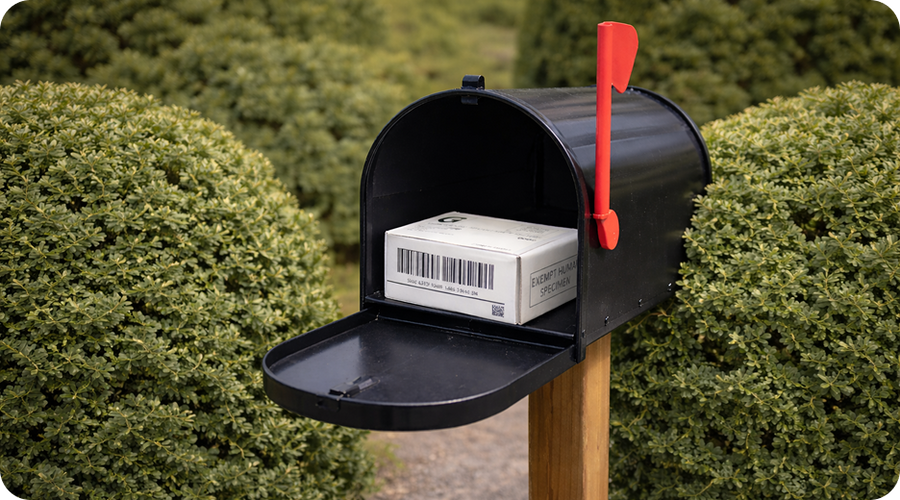 Return sample to our lab via USPS